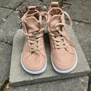 Rutsu barefoot minimalist high top sneakers pink beige 7